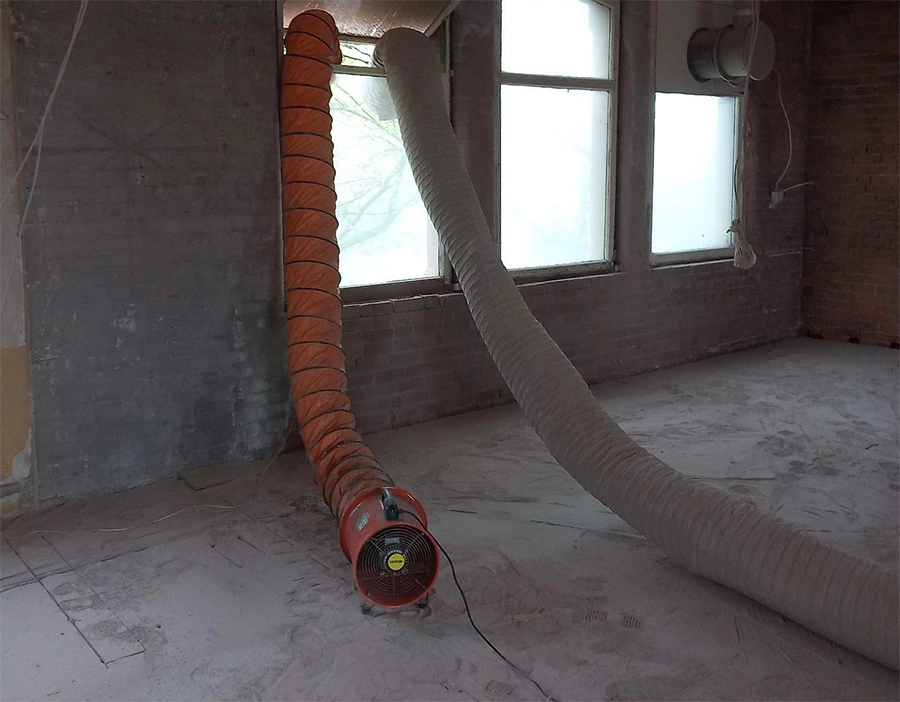 ventilation for sandblasting